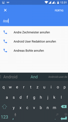 Google schaut beim Eintippen gleich, ob es einen passenden Kontakt im Adressbuch gibt.