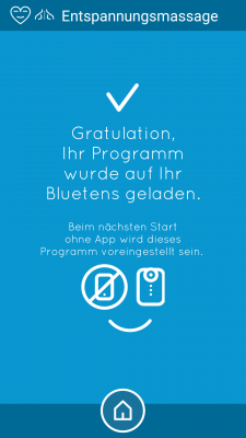 Ein konkretes Massageprogramm lässt sich fest auf dem Bluetens einrichten, um das Gerät auch ohne Handy zu benutzen.