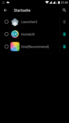Hier lassen sich die nicht mehr benötigten Startseiten-Apps löschen.
