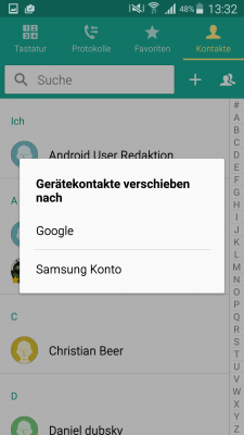 Hier wählst du aus, ob die Sicherung zu Google oder zu Samsung hochgeladen werden soll.