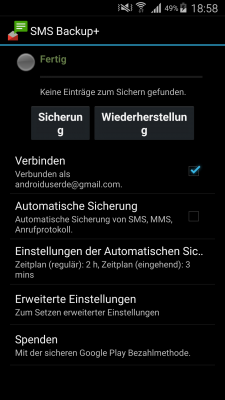 Kein Samsung-Gerät oder keine Lust, ein Samsung-Konto anzulegen? Dann hole dir SMS Backup+ aus dem Play Store.