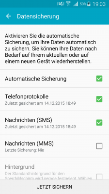 Am besten sicherst du die Anruflisten und MMS gleich mit!