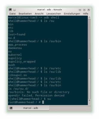 Findest du nach dem Root-Vorgang ein Verzeichnis /su auf deinem Androiden, dann wurde es ziemlich sicher mit dem systemless Root von Chainfire gerootet.