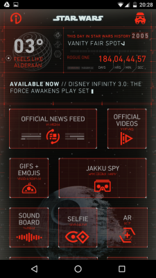 Auf der Startseite der App findest du viele Features zum Film.