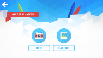 Du erschaffst eine Welt mit einem neuen Bild oder einem aus deiner Galerie.