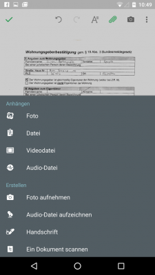Jedem erstellten Dokument fügst du bei Bedarf weitere Dokumente oder Notizen hinzu.