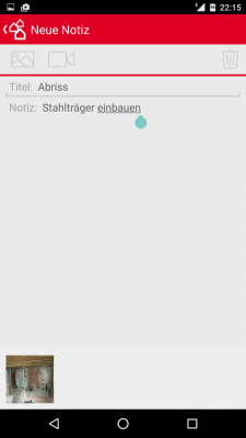 Notizen hinterlegst du mit Bildern. 