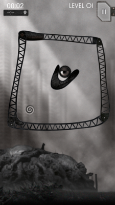 Glubschi muss in die Spirale fallen um sich aus einem Level zu befreien.