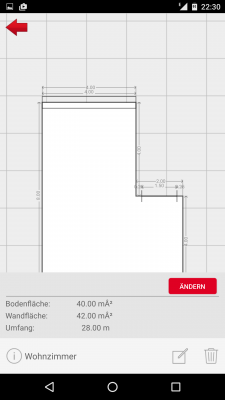 Die App rechnet deine Wohnfläche aus.