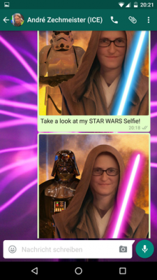 Ein StarWars Selfie darf natürlich nicht fehlen.