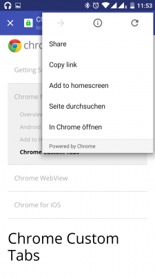 Benötigst du alle Möglichkeiten von Chrome, kann kannst du über das menü jederzeit zum kompletten Google-Browser wechseln.