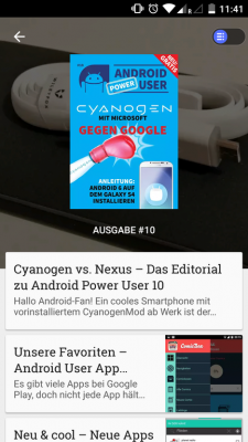 Android Power User liest du entweder im HTML-Format für kleinere Displays...