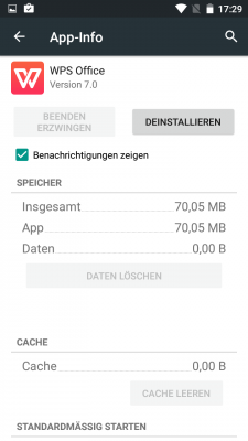 Du brauchst kein Office? Dann kannst du mit dem Löschen der App schon mal 70 MByte frei machen, Facebook liefert weitere 200 MByte an freiem Speicher, wenn du die App entfernst.