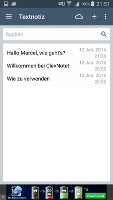 Hier musst du den Finger auf dem gewünschten Eintrag mit deinem Text gedrückt halten.