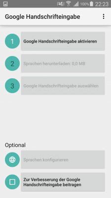 Nach dem Start der App musst du die Tastatur erst aktivieren.