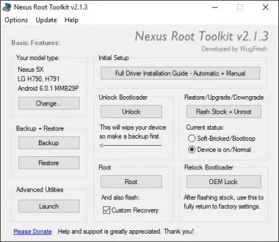 Das Nexus Root Toolkit von Wugfresh macht das Rooten und Unrooten eines Nexus-Geräts zum Kinderspiel.
