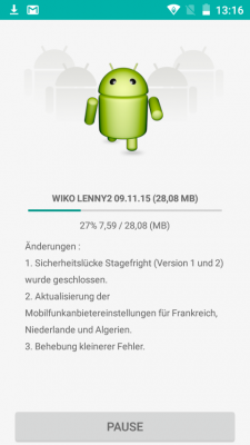 Wiko hat dem Lenny 2 schon mehrere Updates spendiert und war dabei schneller als so mancher anderer Hersteller!