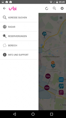 Im Menü suchst du deine Adressen.