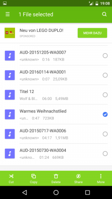 Um die Dateien weiter zu bearbeiten wählst du diese aus.