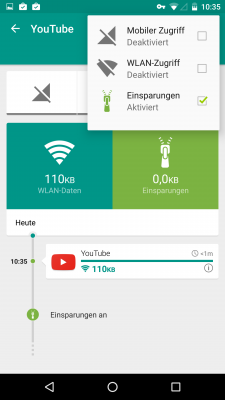 Du wählst aus ob ein Zugriff gestattet wird während du deine mobilen Daten nutzt.