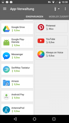 Per Klick blockierst du die Apps.