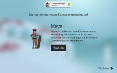 Nach den ersten zehn Leveln steht dir eine neue Spielfigur bereit, die über leicht andere Fähigkeiten verfügt.