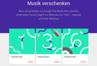 Google Play Musik zum Valentinstag deutlich reduziert