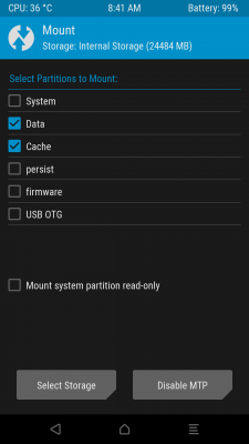 Auch USB-Speichermedien lassen sich via OTG-Adapter bereits im Recovery einbinden. Das ist praktisch für ein Backup!