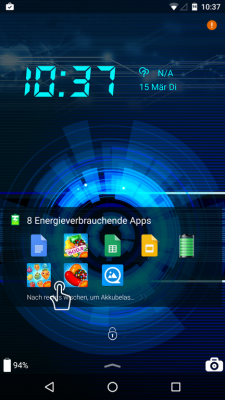 Energieverbrauchende Apps schließt du direkt auf dem Startbildschirm.