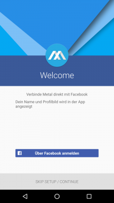 Du meldest dich direkt über deinen Facebook-Account an.