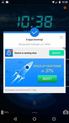 Mittels Boost-Funktion wird deine Akkulaufzeit verlängert.