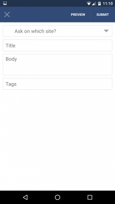 Über den Question-Button am oberen Bildschirmrand stellst du selbst deine Fragen.
