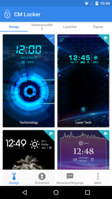 Verschiedene weitere Themes lädst du im Play Store herunter.