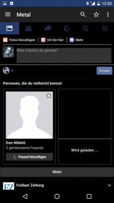 Facebook in schwarz.