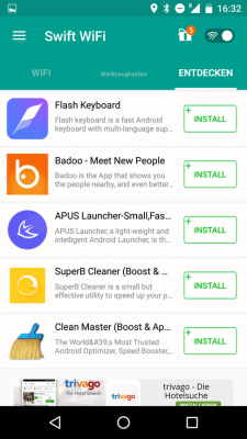 Die App ist eigentlich nur eine sehr clever gemachte Reklamezentrale.