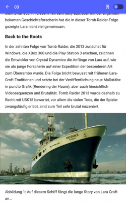 Dank der zwei Formate (Layout und XHTML) kannst du Play SHIELD im Hoch- oder Querformat lesen, egal mit welcher Displaygröße.