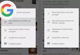 Tipp: Unerwünschte Webseiten und Themen in Google Now blockieren