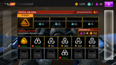 Jeden Tag gibt es neue Missionen, über die du deine Ausrüstung verbesserst.
