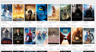 Viele Blockbuster gibt es in HD-Qualität aber zu SD-Preisen.