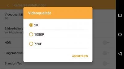 Die Gigaset-eigene Kamera-App dreht Filme maximal in 2K-Auflösung.