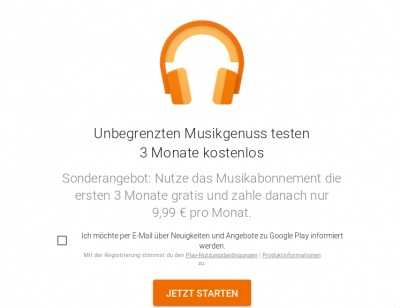 Die 3 Monate Testzeitraum stehen nur für Nutzer bereit, die noch kein Play-Musik-(Probe-)Abo hatten.