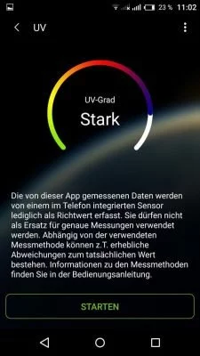 Das Gigaset ME kann dich auch vor allzu hoher UV-Strahlung warnen.