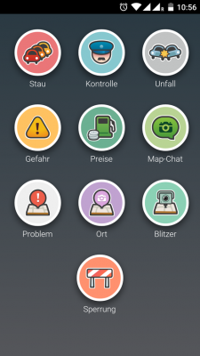 Über einen Fingertip kannst du selbst ein Ereignis melden und so anderen Wazern helfen.
