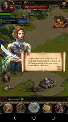 Deine Truppen sammeln Ressourcen ein.