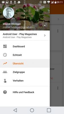 Mit dem Hamburgermenü schließt Google Analytics optisch und funktionell zu den anderen Material-Design-Apps von Google auf.