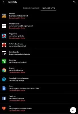 Die Auswahl für die Hitlist zeigt praktischerweise die Apps an die einen Wakelock verursachen könnten.