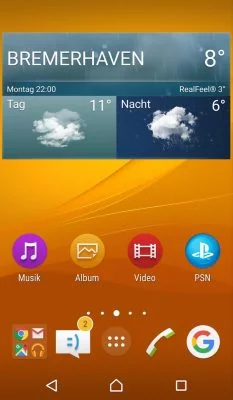 Man sieht deutlich diesen Bereich überhalb des Widgets, der lässt sich nicht benutzen.
