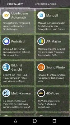 Hier wählt ihr die Kameramodi aus und könnt zusätzliche Funktionen installieren.