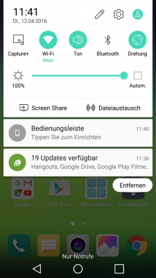 Etwas bunt, aber durchaus praktisch geben sich die Quicksettings von LG.