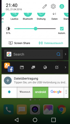 Der UC Browser (gleich doppelt) und Yandex Browser nisten sich in der Benachrichtigungsleiste ein.